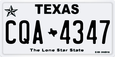 TX license plate CQA4347