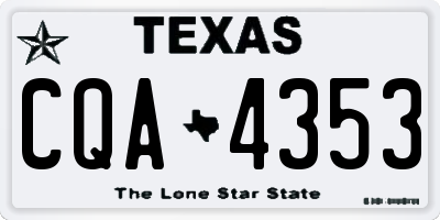 TX license plate CQA4353