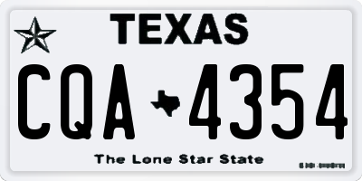 TX license plate CQA4354