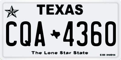 TX license plate CQA4360