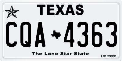 TX license plate CQA4363
