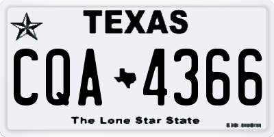 TX license plate CQA4366