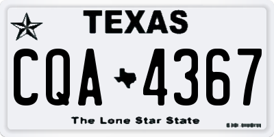 TX license plate CQA4367