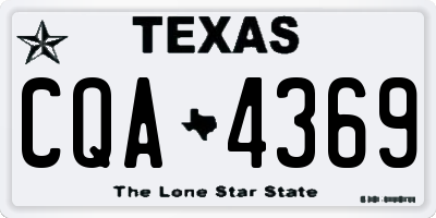 TX license plate CQA4369