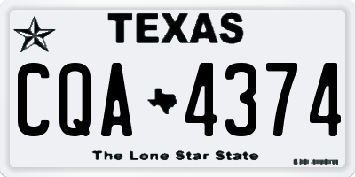 TX license plate CQA4374