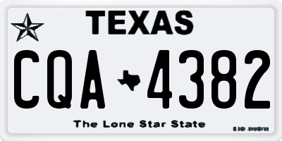 TX license plate CQA4382