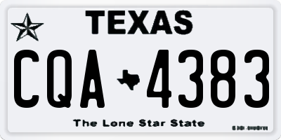TX license plate CQA4383