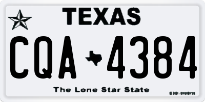 TX license plate CQA4384