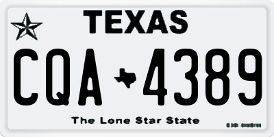 TX license plate CQA4389