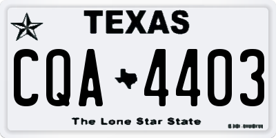 TX license plate CQA4403