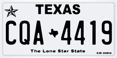 TX license plate CQA4419