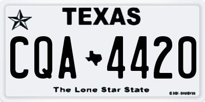 TX license plate CQA4420