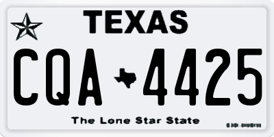 TX license plate CQA4425