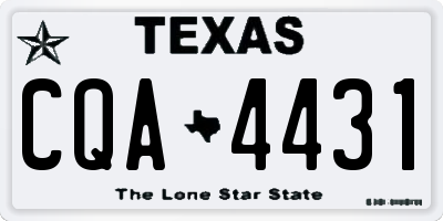 TX license plate CQA4431
