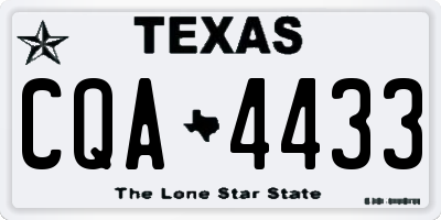 TX license plate CQA4433
