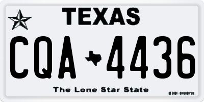 TX license plate CQA4436