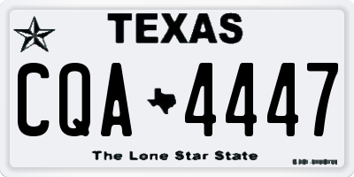 TX license plate CQA4447