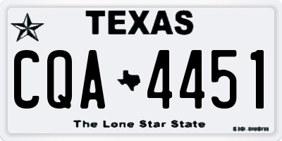 TX license plate CQA4451