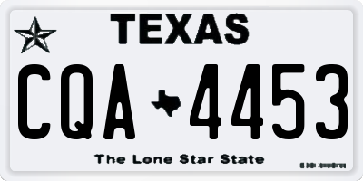 TX license plate CQA4453