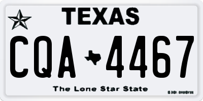 TX license plate CQA4467