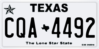 TX license plate CQA4492