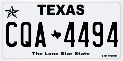 TX license plate CQA4494