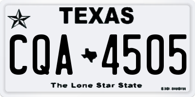 TX license plate CQA4505