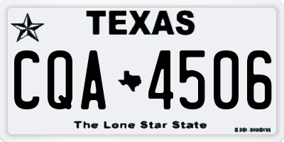 TX license plate CQA4506
