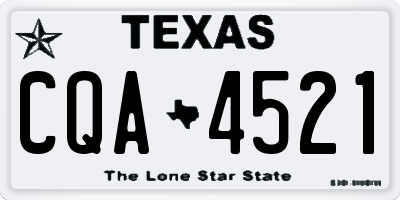 TX license plate CQA4521