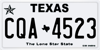TX license plate CQA4523