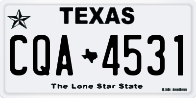 TX license plate CQA4531
