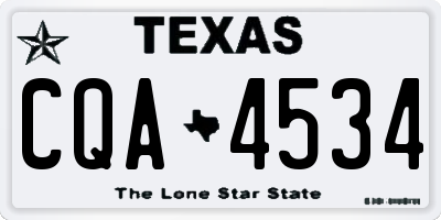 TX license plate CQA4534