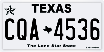 TX license plate CQA4536