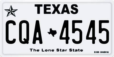 TX license plate CQA4545