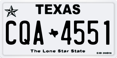 TX license plate CQA4551