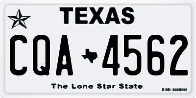 TX license plate CQA4562