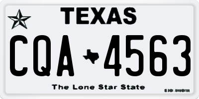 TX license plate CQA4563
