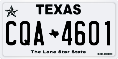 TX license plate CQA4601