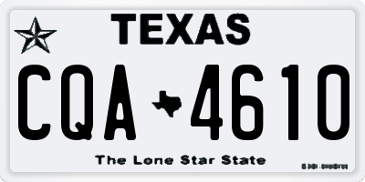 TX license plate CQA4610