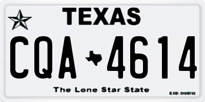 TX license plate CQA4614