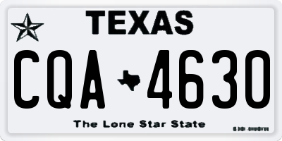 TX license plate CQA4630