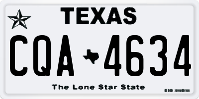 TX license plate CQA4634