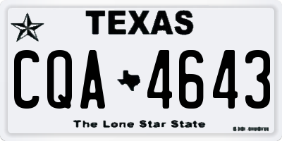 TX license plate CQA4643