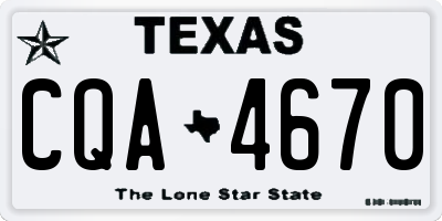 TX license plate CQA4670