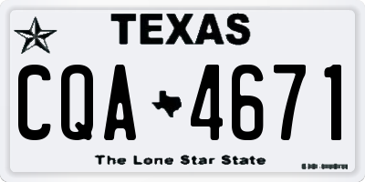 TX license plate CQA4671