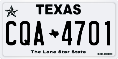 TX license plate CQA4701
