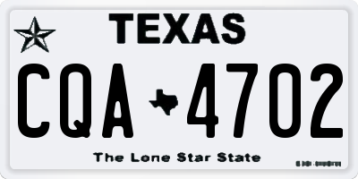 TX license plate CQA4702