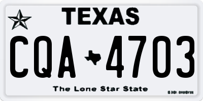 TX license plate CQA4703