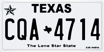 TX license plate CQA4714