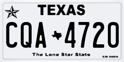 TX license plate CQA4720